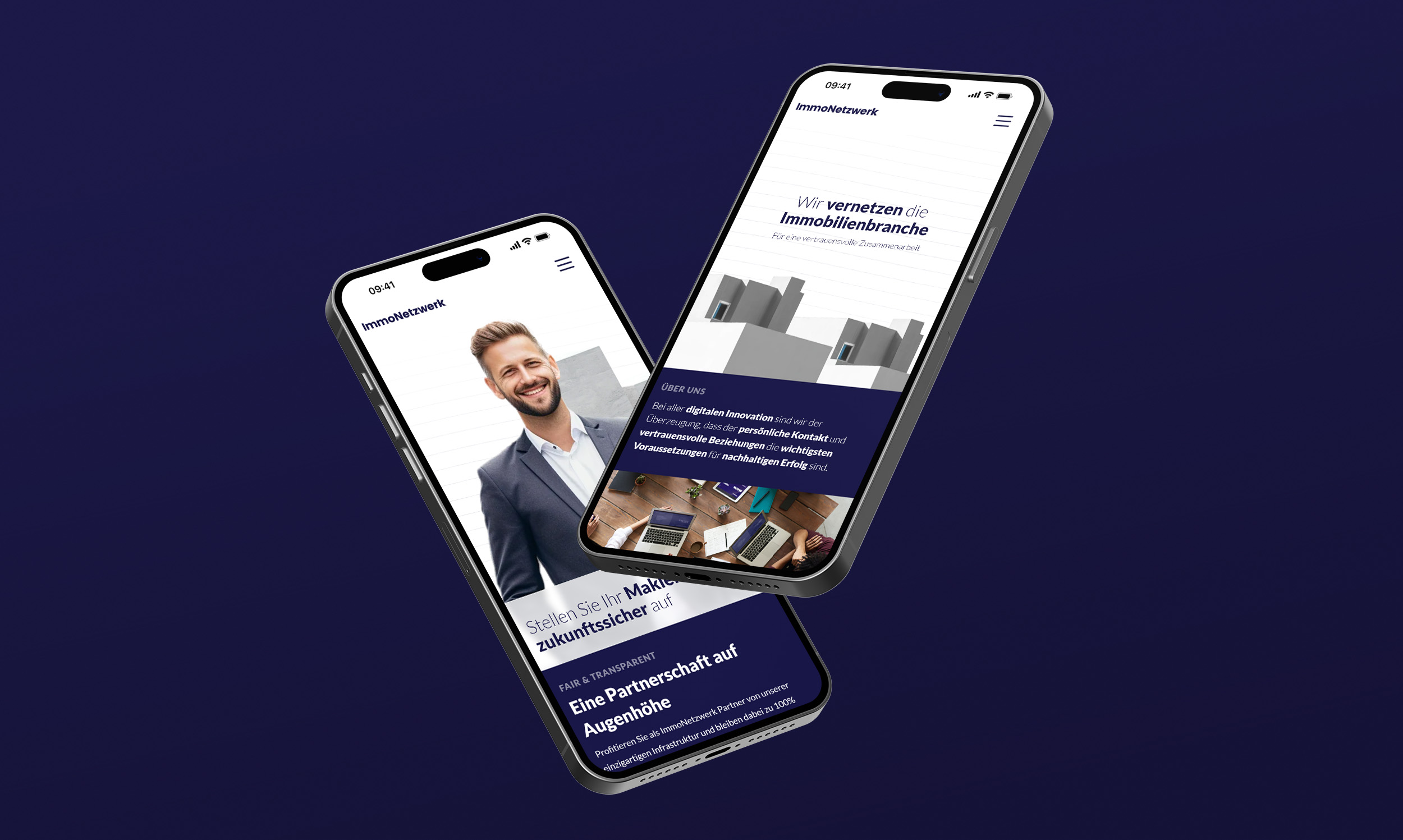 ImmoNetzwerk website homepage design